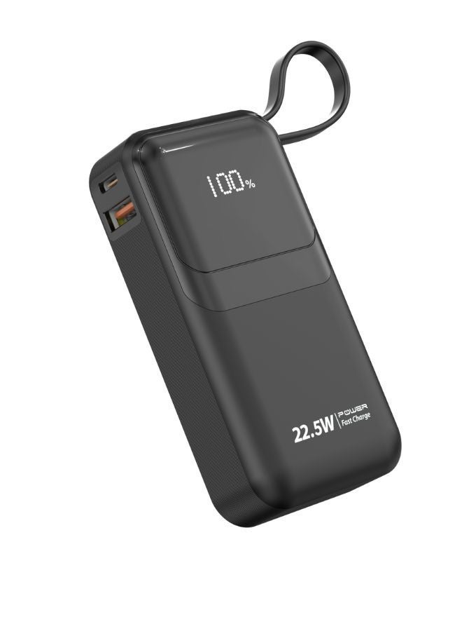 آي كيو تاتش بنك طاقة صغير IQ TOUCH بسعة 10000 مللي أمبير/ساعة - كابلات USB-C وLightning مدمجة، شحن سريع PD بقوة 22.5 واط، خرج أقصى 3 أمبير، مؤشر LED، خفيف الوزن، شحن وحماية متعدد الأجهزة - Image 1
