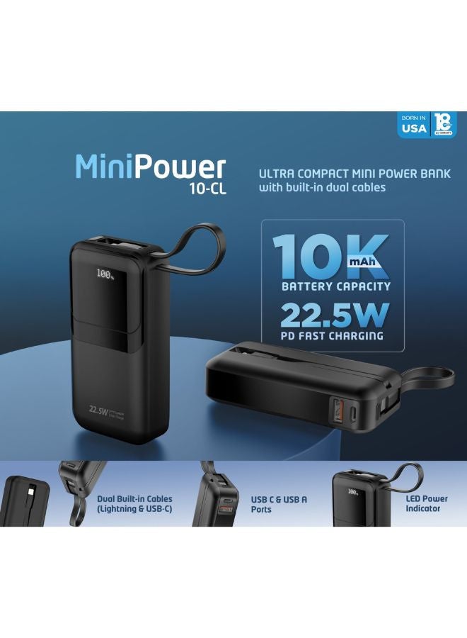 آي كيو تاتش بنك طاقة صغير IQ TOUCH بسعة 10000 مللي أمبير/ساعة - كابلات USB-C وLightning مدمجة، شحن سريع PD بقوة 22.5 واط، خرج أقصى 3 أمبير، مؤشر LED، خفيف الوزن، شحن وحماية متعدد الأجهزة - Image 4