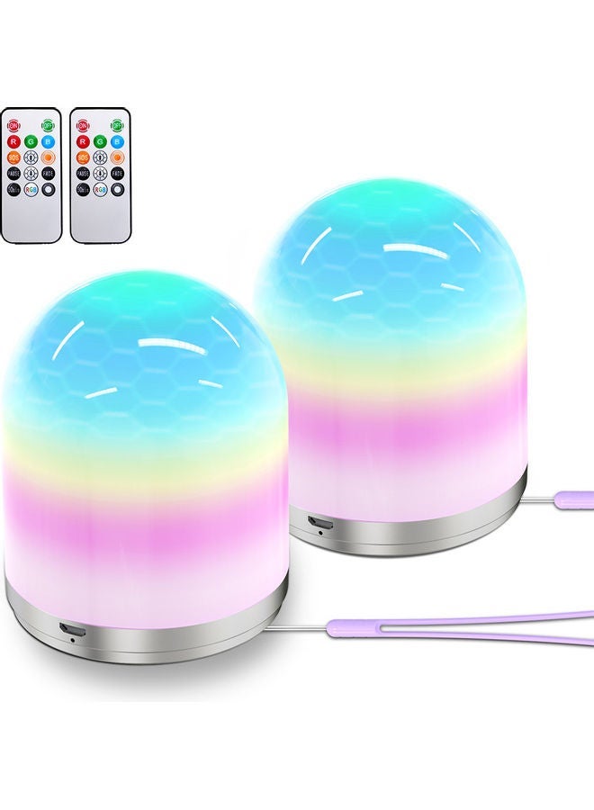 NIBEMINENT 2 Pieces 1638_RGB remote Control Color Portable Night Light White 18*8*9.5cm - Image 1