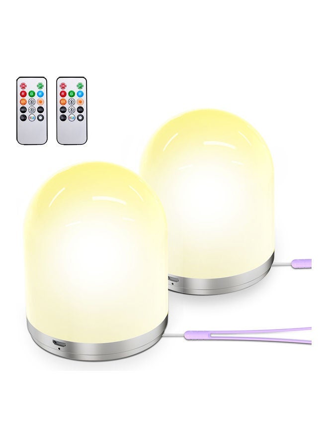 NIBEMINENT 2 Pieces 1638_RGB remote Control Color Portable Night Light White 18*8*9.5cm - Image 4
