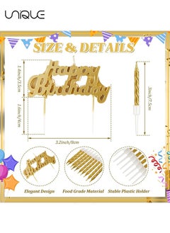 11 Pcs Candle Set - 2.95 inch Candle Short Thin Spiral Candle - Happy Birthday Candle Cake Birthday Candle Ornament - For Cake Decorating Birthday Decoration Party Supplies (Gold) - pzsku/ZA68BAB6442835A0C46EFZ/45/_/1734418768/f7e1b2c0-994c-471f-bf35-9969e958cffc