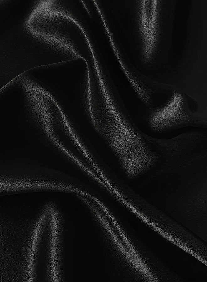 RUDONG M Satin Photography Backdrop 3.3x2.5ft - Wrinkle-Free Silky Fabric Background for Jewelry/Cosmetics/Flat Lay/Studio, Black Backdrop Cloth (100x75cm) - Image 1