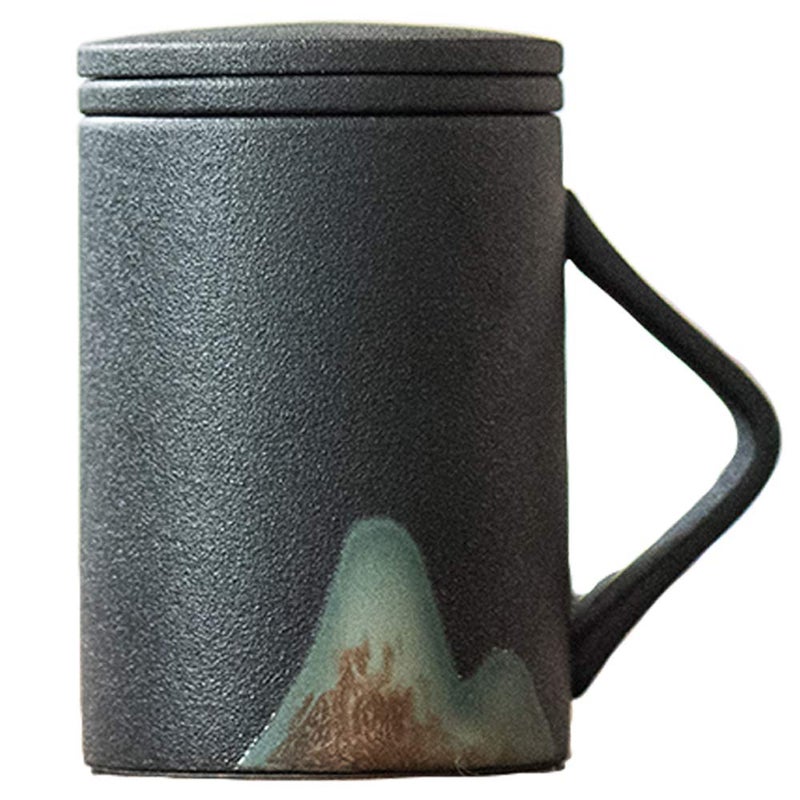 WENSHUO WENSHUO Japanese Style Pottery Teacup with Infuser and Lid 92oz 