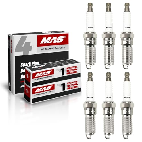 MAS Set of 6 Iridium Spark Plug 6509 Compatible with Cadillac CTS SRX Chevy Impala Colorado GMC Acadia Saturn Outlook 3.0L 3.6L V6 Replacement for 41-109 12622561 LTR6IX-11 - Image 1