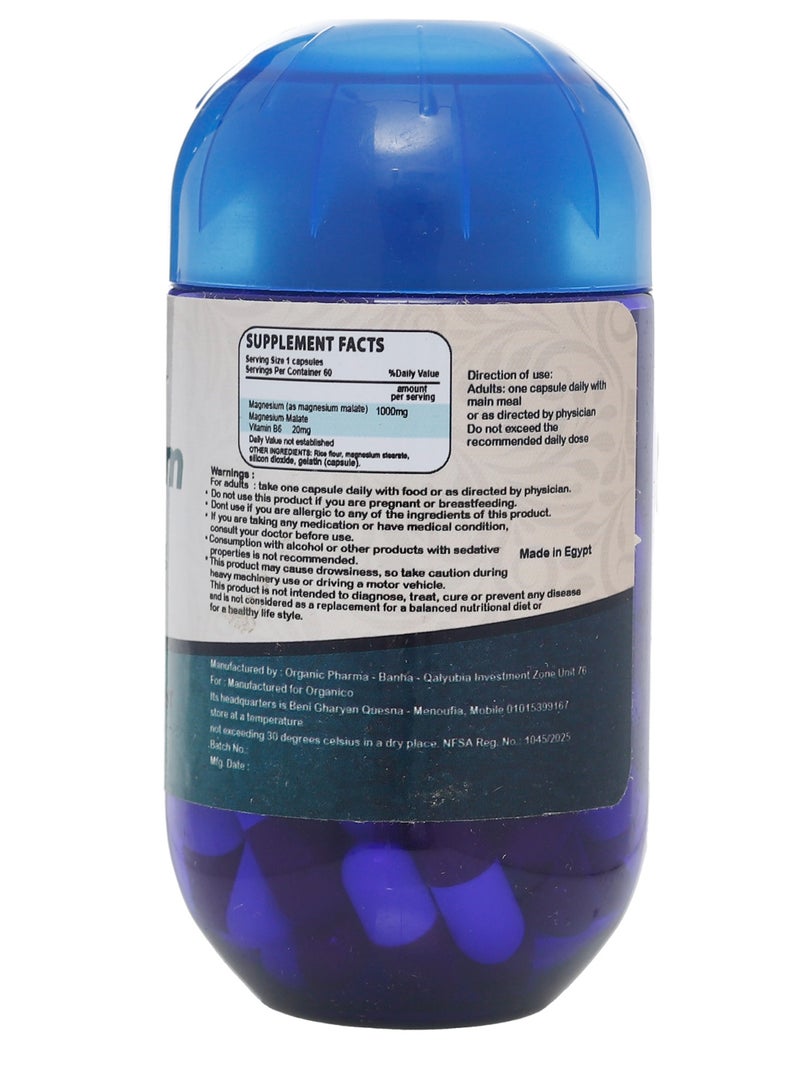 Organico 60 capsules magnesium malate 1000 mg - Image 3
