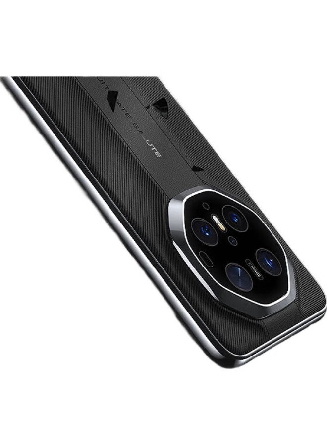 Stryfer Phone Case For Huawei Mate70rs Pro, حماية كاملة للكاميرا، مقاوم للصدمات، غطاء مطلي فاخر منقوش للرجال والنساء - Gray And White - Image 3