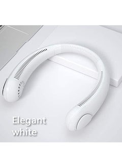PADOM Padom Neck Fan, Hands Free 360° Cooling Personal Fan, USB Rechargeable Portable Neck Fan with 3 Wind Speed for Traveling Office Sports White  - Image 2