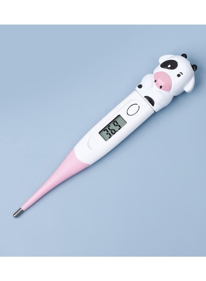 Generic Adorable Cow Thermometer for Girls - Fast Accurate Body Temperature Sensor, Hypoallergenic Flexible Probe with Pink & White Animal Theme (Perfect Kids Gift) - Image 1