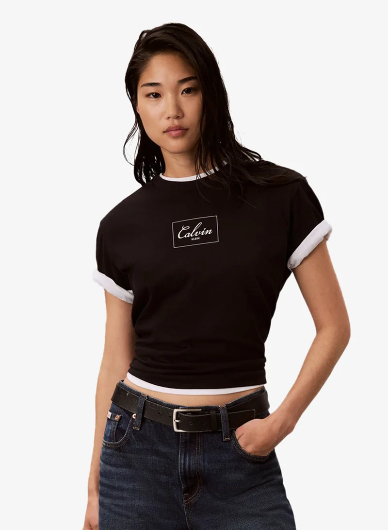 Boxy Script Logo T-shirt
