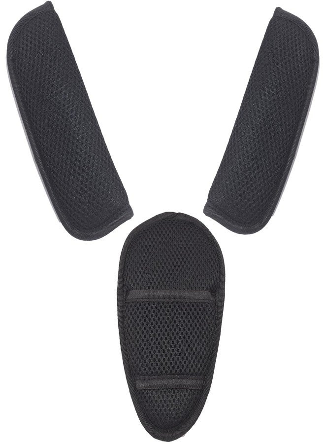 Dogxiong 3 in 1 Car Seat Strap Covers, Stroller Belt Covers for Baby Kids, Baby Shoulder Strap and Crotch Harness Pads, Car Seat Strap Covers for Car Seats, Pushchair, Stroller Belts (Black) - Image 1