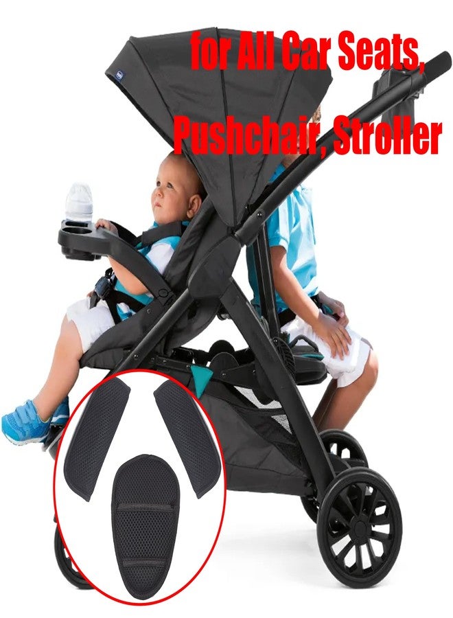 Dogxiong 3 in 1 Car Seat Strap Covers, Stroller Belt Covers for Baby Kids, Baby Shoulder Strap and Crotch Harness Pads, Car Seat Strap Covers for Car Seats, Pushchair, Stroller Belts (Black) - Image 4