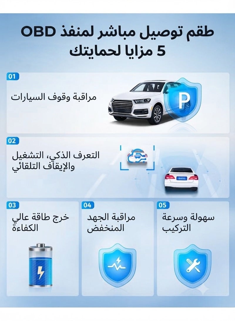 ثلاث ارباع طقم أسلاك OBD بمنفذ تايب سي  لكاميرا السيارة، سهل التركيب، يدعم وضع ركن السيارة 24 ساعة ، كابل طاقة بطول 11 قدمًا من 12 فولت إلى 24 فولت إلى 5 فولت لكاميرا السيارة بمنفذ من النوع C، حماية من الجهد المنخفض - Image 4