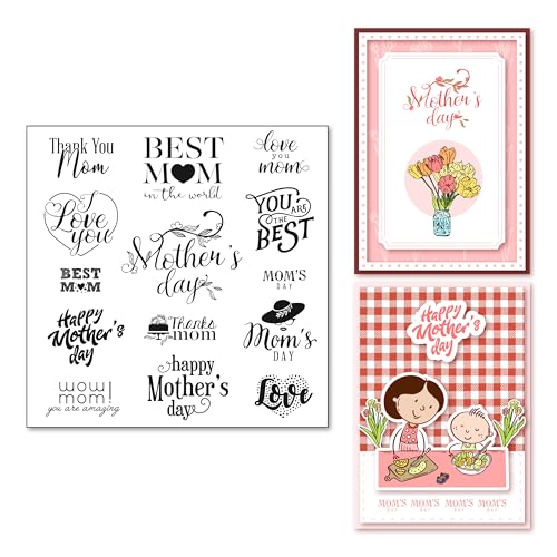 Arrietty Mothers Day Clear Stamp Phrase Words Mother Day Greetings Silicone Clear Stamp Seals for Card Making Scrapbooking Album Decoration - Image 1