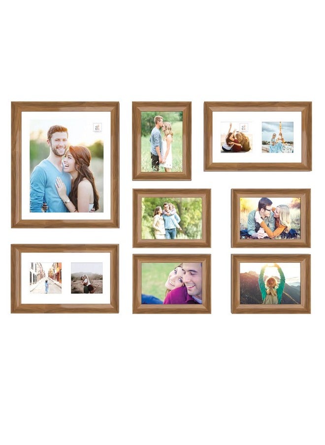 Art Street Art Street Set of 8 Wall Photoframes for Home Décor 3D-Timeline Rectangular Photo Frames for Wall and Living Room Decoration (10x12, 6x10, 5x7 Inchs, Natural Brown)  - Image 2