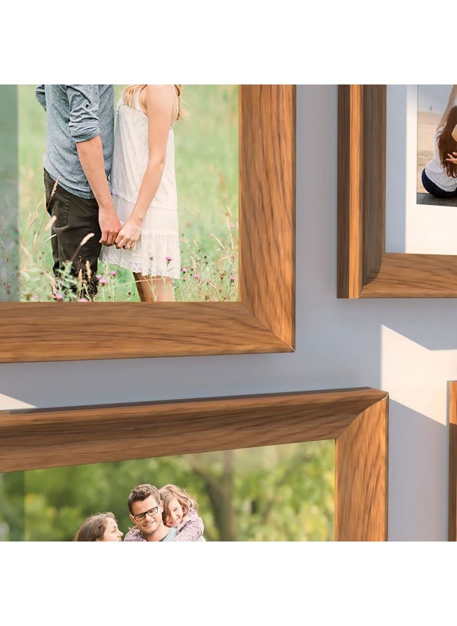Art Street Art Street Set of 8 Wall Photoframes for Home Décor 3D-Timeline Rectangular Photo Frames for Wall and Living Room Decoration (10x12, 6x10, 5x7 Inchs, Natural Brown)  - Image 5