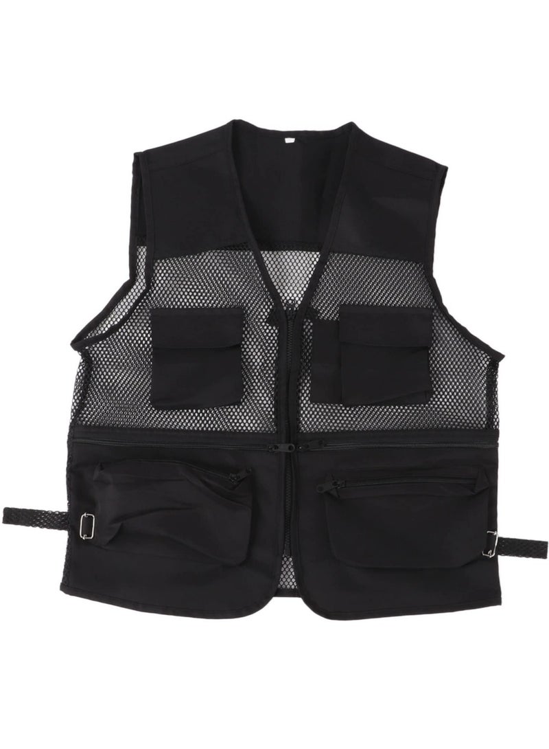 Zikra Mesh Fishing Vest, Men Durable Breathable Multi Pocket Summer Vest Photography Travel Hiking Waistcoat Jacket for Outdoor Work Safari Fishing Travel, for Adults and Youth, XL Size - Image 1