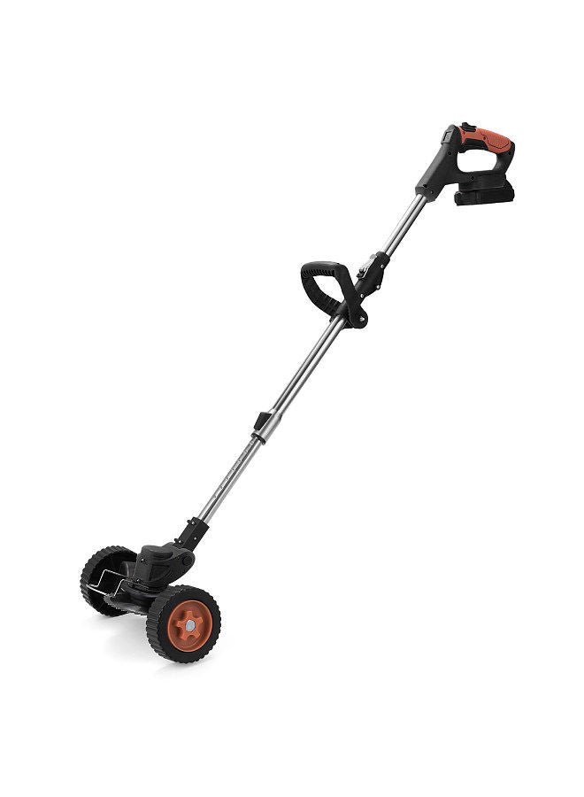 Generic Household Electric Lawn Mower Portable Cordless Grass Trimmer Home Garden Pruning Machine 90° Folding 90° Adjustable Angle Trimming Device with Auxiliary Handle  - Image 3