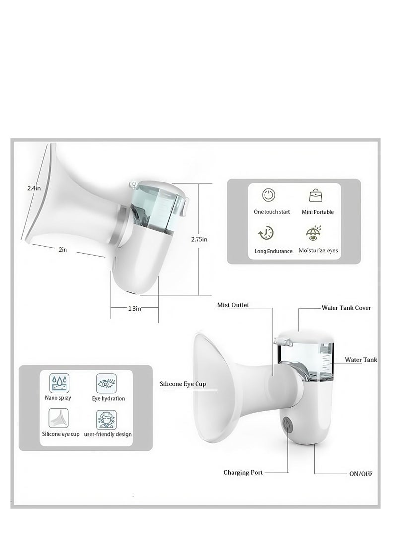 Generic 3-in-1 Portable Nano Nebulizer & Eye Mist Sprayer for Children and Adults/Portable Silent/For the Treatment of Diseases of the Nose, Deep Cleansing, Relieves Dryness & Eye Fatigue  - Image 2