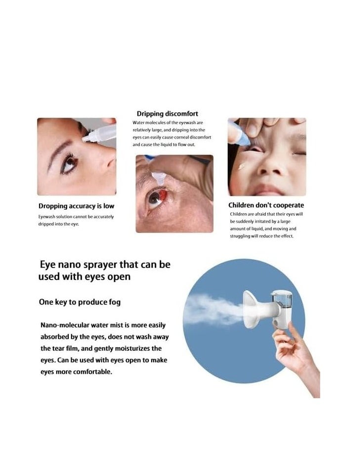 Generic 3-in-1 Portable Nano Nebulizer & Eye Mist Sprayer for Children and Adults/Portable Silent/For the Treatment of Diseases of the Nose, Deep Cleansing, Relieves Dryness & Eye Fatigue  - Image 3