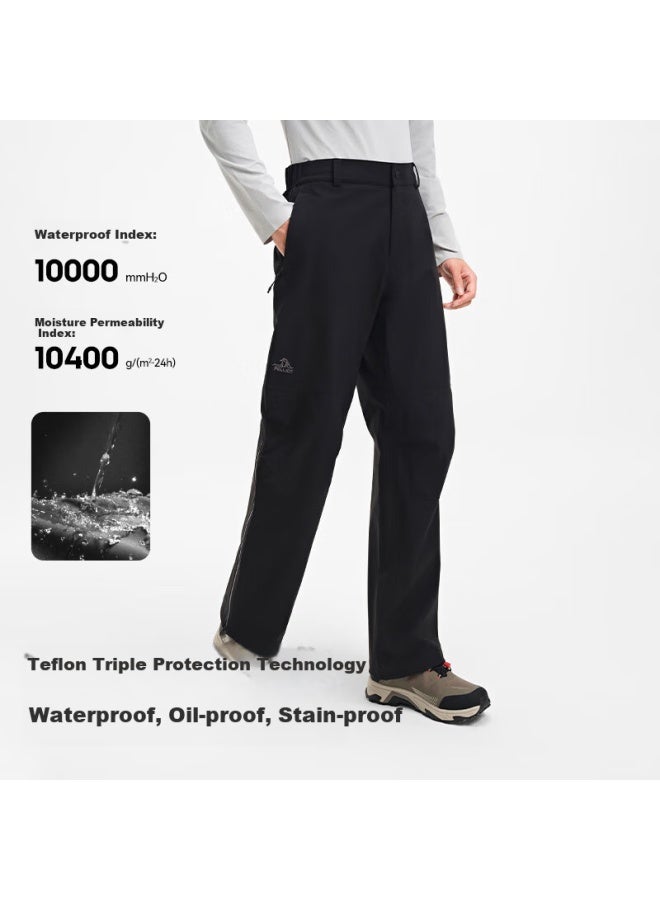 Pelliot [Mountain Shell Pro] Outdoor Hardshell Pants Men Women Summer Waterproof Hiking Mountaineering Pants 115302007 Black M - Image 1