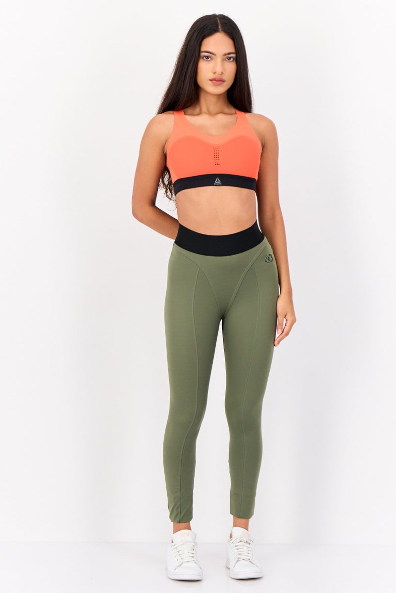 Reebok حمالة صدر رياضية للنساء مبطنة قليلاً، برتقالية - Image 4