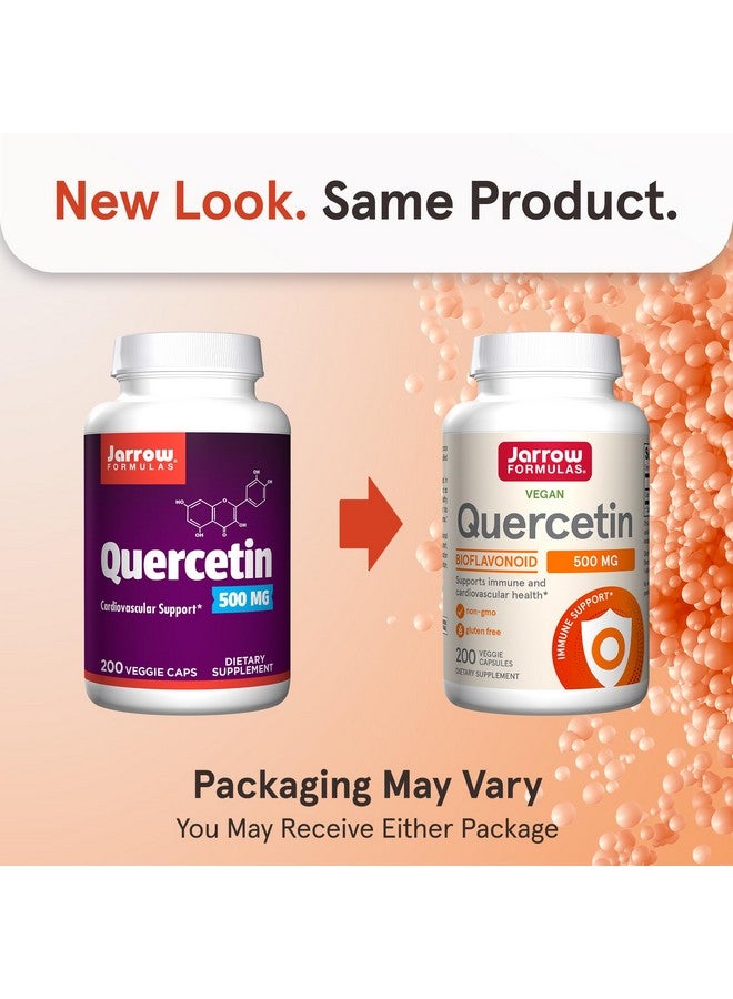Jarrow Formulas Quercetin Supplements - 500 mg, Antioxidant Support for Cardiovascular and Immune Health, Supplement with 200 Veggie Capsules - Image 2