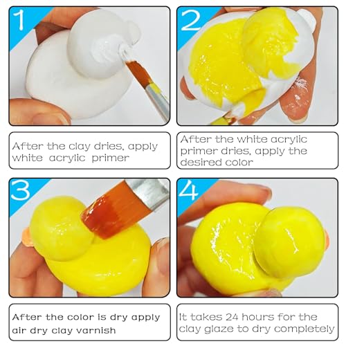 EIGTWEN 50ml Air Dry Clay Varnish，Air Dry Clay Sealant for Airdry Clay，Air Dry Clay Glaze Can Not Only Used to Prevent Clay Cracking, Scratches, and Wear,It Can Also Having a Glossy Glaze Effect (Gloss) - Image 5