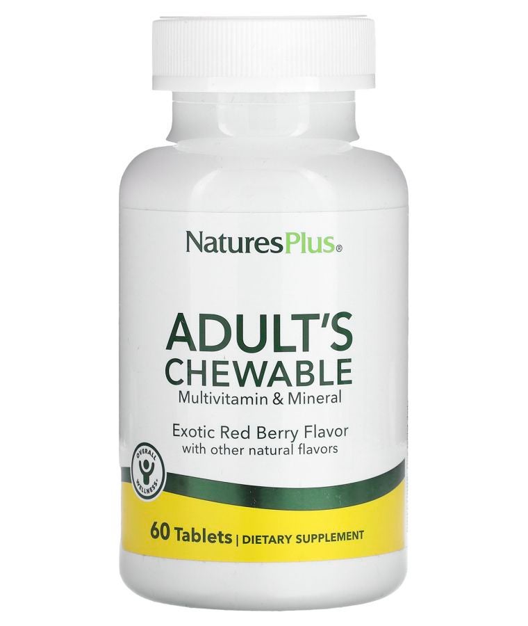 فيتامينات ومعادن متعددة قابلة للمضغ للبالغين بنكهة التوت الأحمر الغريبة 60 قرص