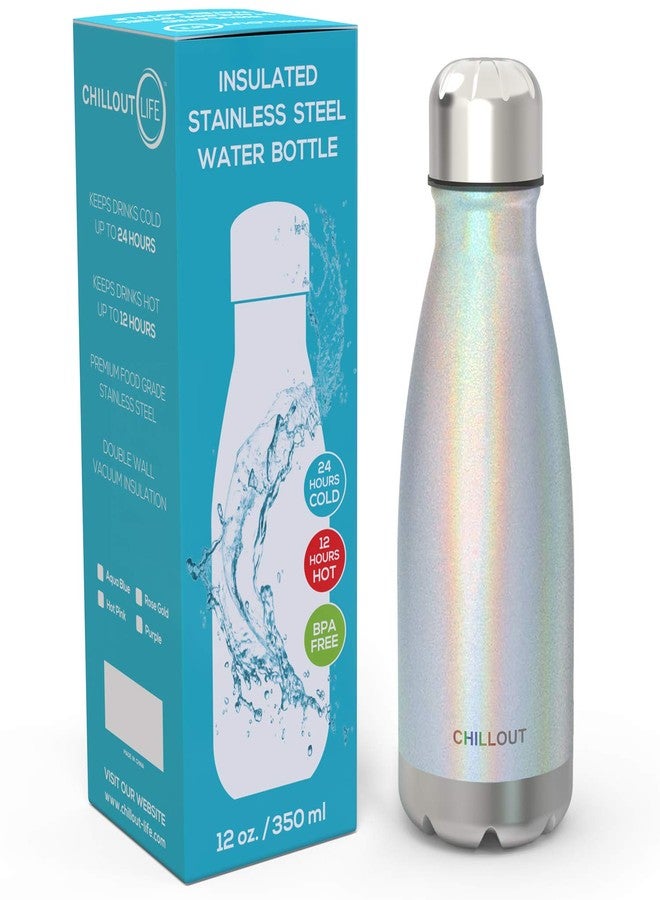 تشيل أوت لايف زجاجة مياه تشيل آوت لايف المصنوعة من الفولاذ المقاوم للصدأ للأطفال للمدرسة: زجاجة كولا معزولة بجدار مزدوج سعة 12 أونصة، مناسبة للمشروبات الباردة والساخنة، زجاجة رياضية معدنية خالية من مادة BPA للأولاد والبنات والنساء - Image 2
