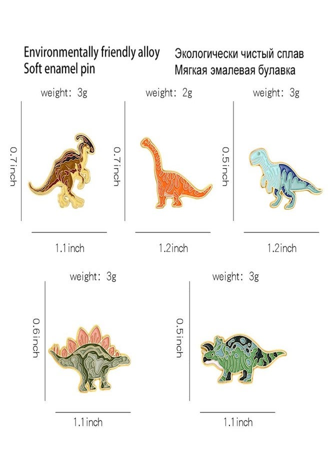 ROFARSO Dinosaur Enamel Lapel Pin Set Smoke Fire Skull Pin, Accessory for Backpacks Clothing Bags Hats Shirts - Image 4