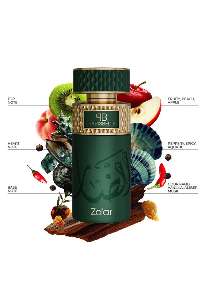 Parisbelle مجموعة زار من باريس بيل - عطر إكسترايت دي بارفان 100 مل | رائحة فواكه-توابل للجنسين مع الخوخ، الفانيليا والعنبر - Image 2