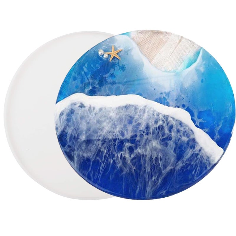 Reicyfang Round Coaster Epoxy Silicone Mold Large Tray Mold 118 Inch Round Plate Rolling Tray for Resin Casting DIY Jewelry Holder Home Decor - Image 3