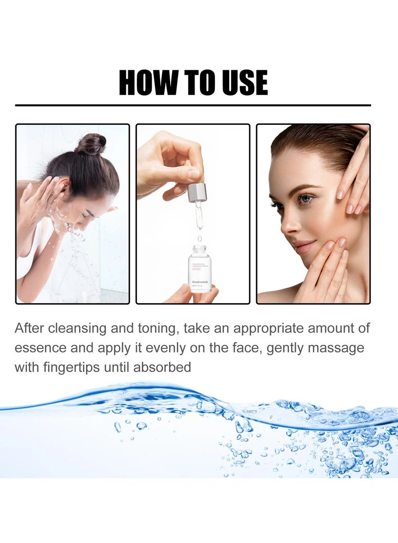 EELHOE Niacinamide Facial Essence, 50ml Whitening Pimple Treatment Hyaluronic Acid Serum, Anti Wrinkle And Anti Aging Face Serum For Pimple, Acne And Pore Shrinking - Image 5