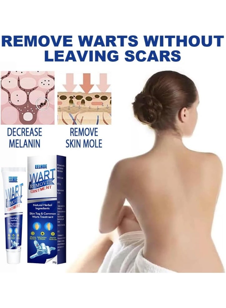 EELHOE Wart Remover Gentle Skin Tag Remover Repair Herbal Ointment Fast Acting Natural Formula Safe Effective Wart Remover Treatment 20g - Image 5