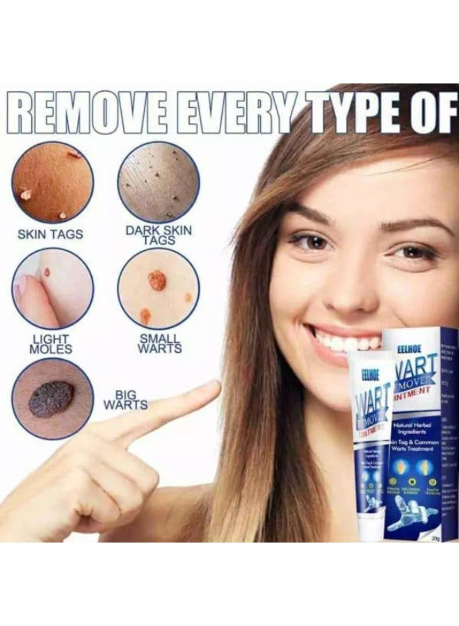 EELHOE Wart Remover Gentle Skin Tag Remover Repair Herbal Ointment Fast Acting Natural Formula Safe Effective Wart Remover Treatment 20g - Image 4