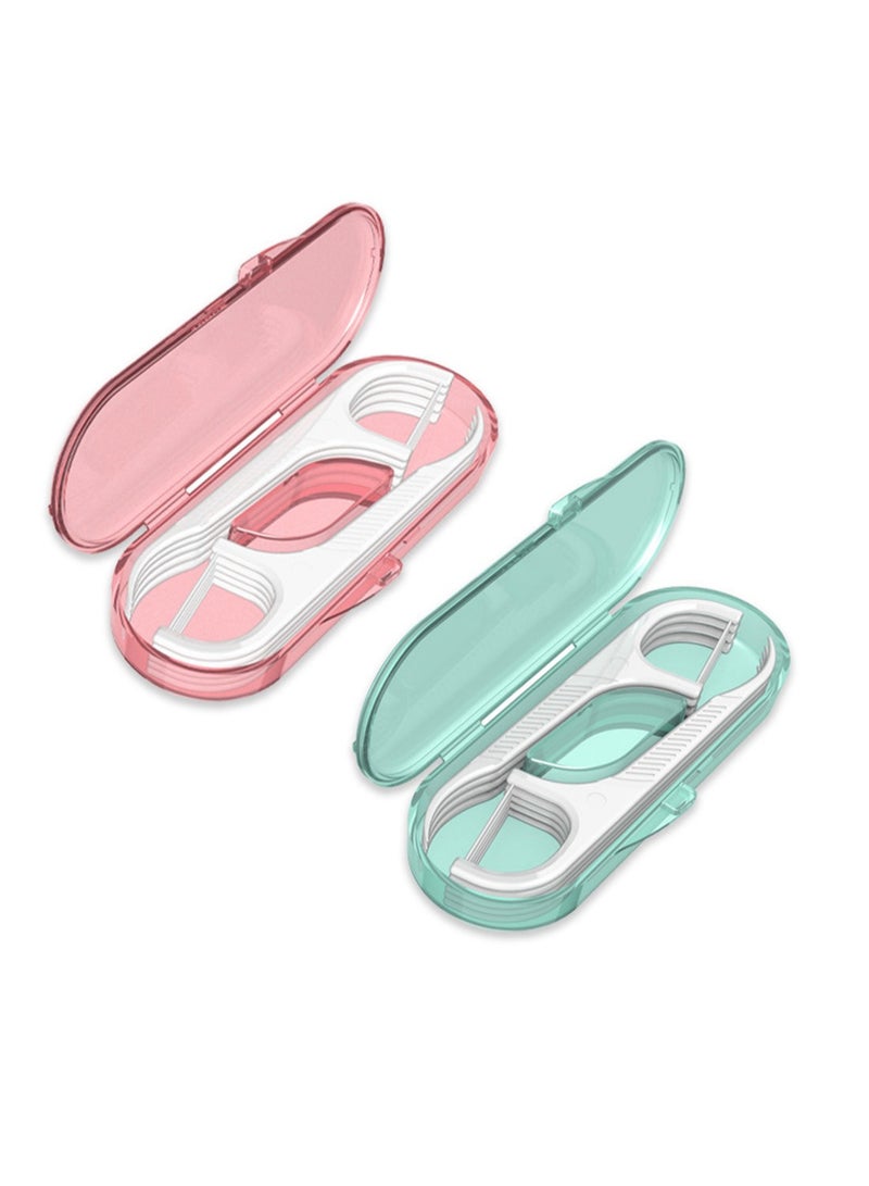 Generic Dental Floss Sticks ,Portable Carrying Case for Home Use, Pink and Green (100 picks)  - Image 2