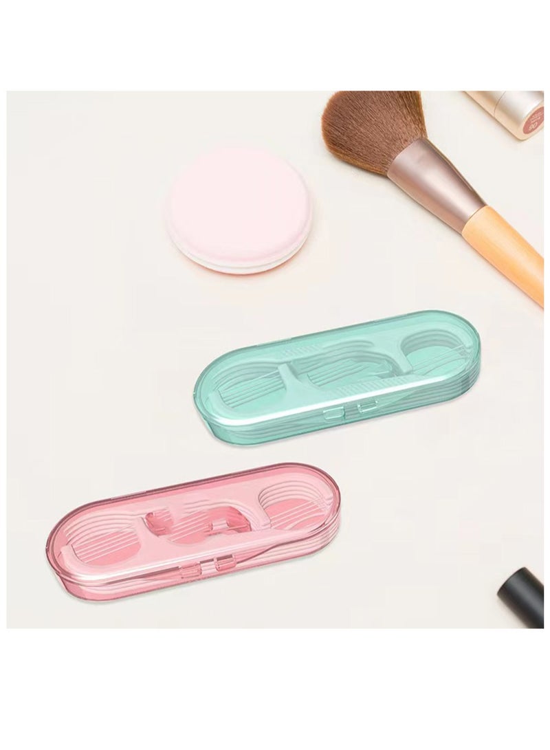 Generic Dental Floss Sticks ,Portable Carrying Case for Home Use, Pink and Green (100 picks)  - Image 1