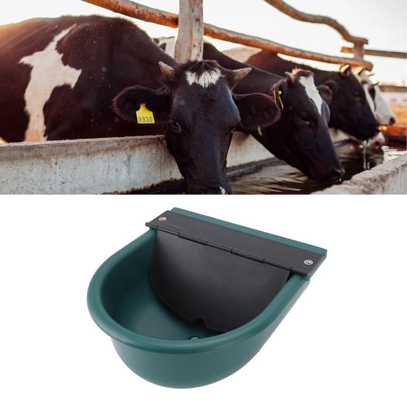 Automatic Animal Water Feeder with Float Ball for Cattle Sheep Horses Green Plastic Removable Lid - Image 5