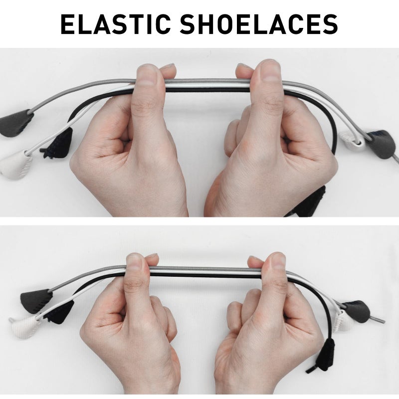 UamGlsob 2Pairs Elastic Shoelaces for Hey Dude Shoes, No Tie Bungee Stretchy Shoe Laces,Shoe Strings Replacement Stretch Laces (Black, 14"/35cm) - Image 5