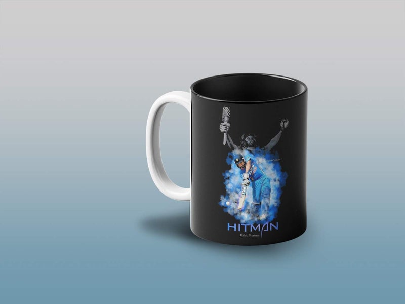 Prink Rohit Sharma Coffee Mug with Print Cricket Coffee Mug Hitman Rohit Sharma Printed Coffee Mugs Cricketers Mugs Gift for Friends Kids 330ml Microwave Dishwasher Safe - Image 2