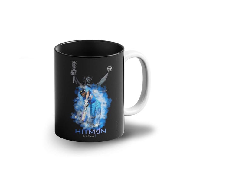 Prink Rohit Sharma Coffee Mug with Print Cricket Coffee Mug Hitman Rohit Sharma Printed Coffee Mugs Cricketers Mugs Gift for Friends Kids 330ml Microwave Dishwasher Safe - Image 1