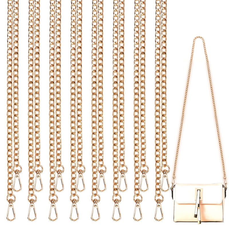 DIY Metal Shoulder Cross Body Bag Chain Replacement 8 Pack 47 Inchpcs Gold
