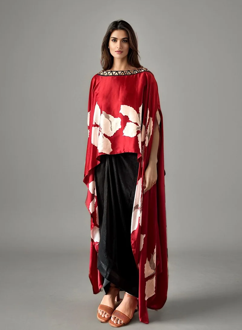 ECSTACY Printed Drape Kaftan