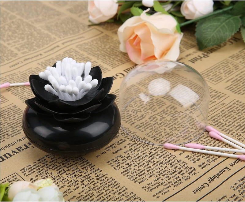 Bloss 2 Pack Louts Qtip Holder Dispener Holder Cotton Swabs Bud For Cotton Swab Toothpicks Bathroom Decor - (Green + Black) - Image 3