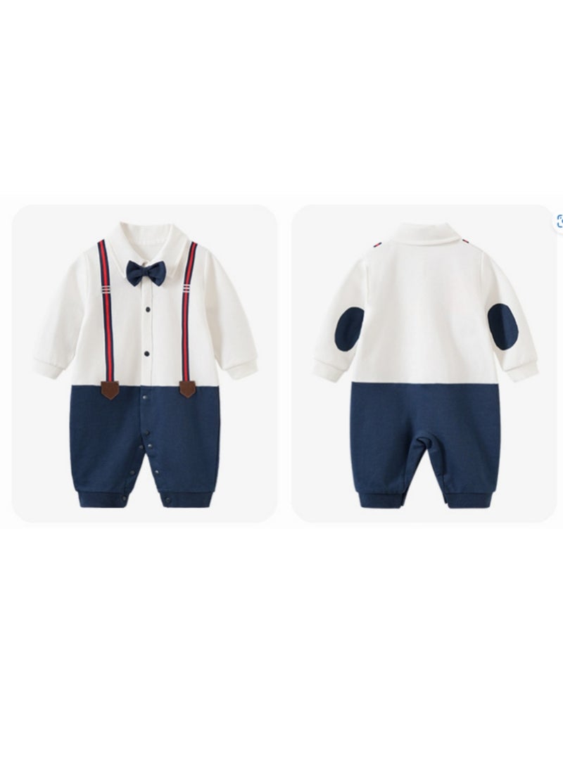 Baby Boy Gentleman Suit Toddler Boy Romper Suit Baby Party Blazer Outfit - Image 2