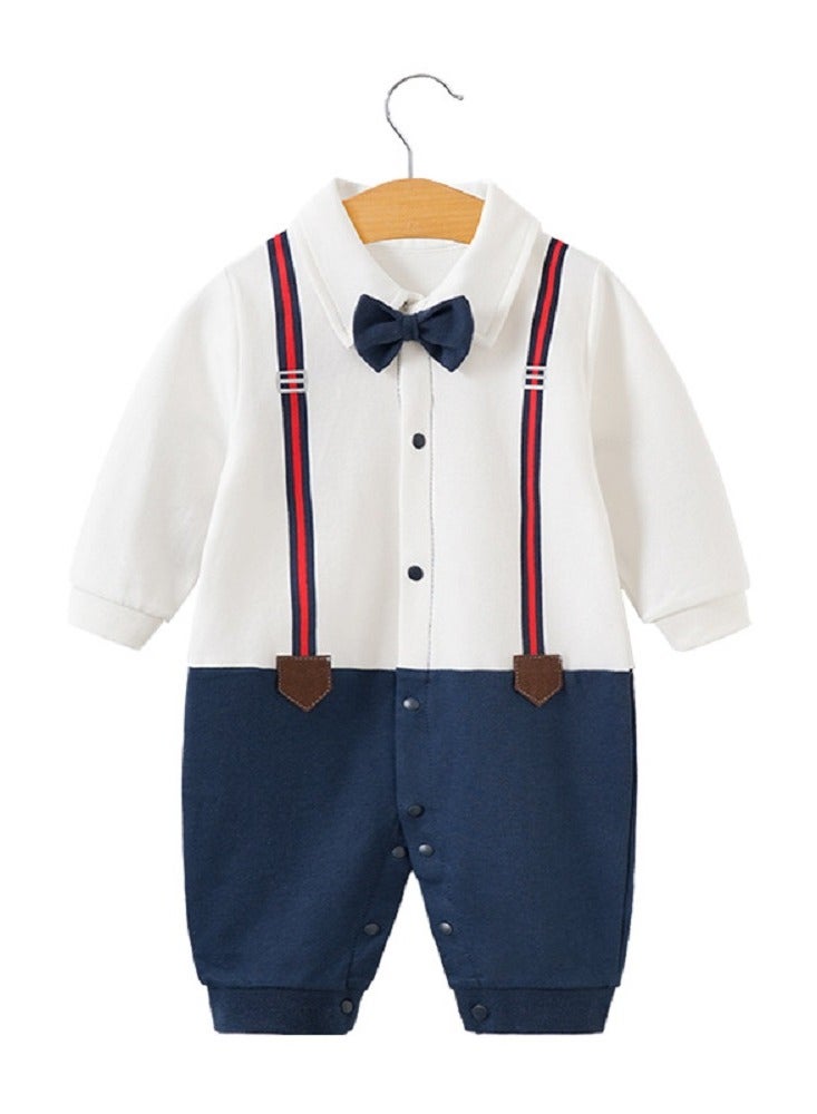 Baby Boy Gentleman Suit Toddler Boy Romper Suit Baby Party Blazer Outfit - Image 1