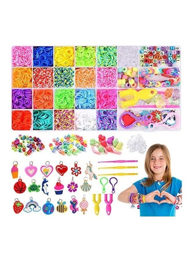 NIBEMINENT Rainbow Rubber Bands Bracelets Making Kit