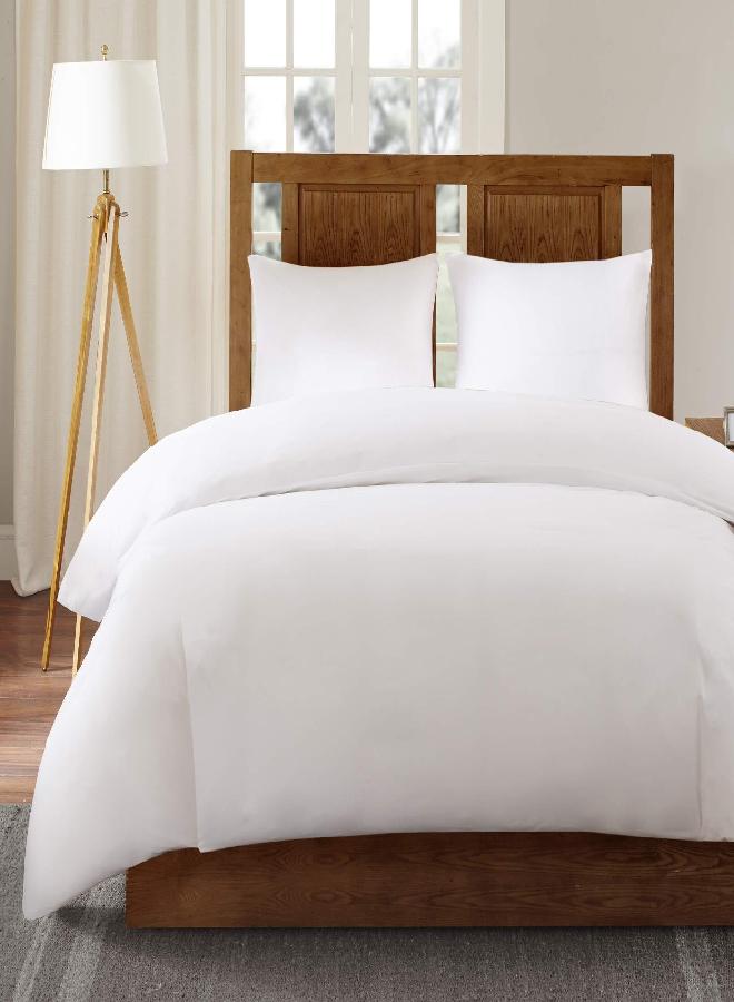 Sleep Philosophy Bed Guardian 3M Scotchgard Moisture Wicking Treatment Comforter Protector Duvet Cover with Zipper Flap - Waterproof, King, White - Image 1