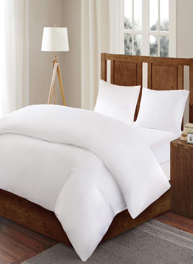 Sleep Philosophy Bed Guardian 3M Scotchgard Moisture Wicking Treatment Comforter Protector Duvet Cover with Zipper Flap - Waterproof, King, White - Image 2