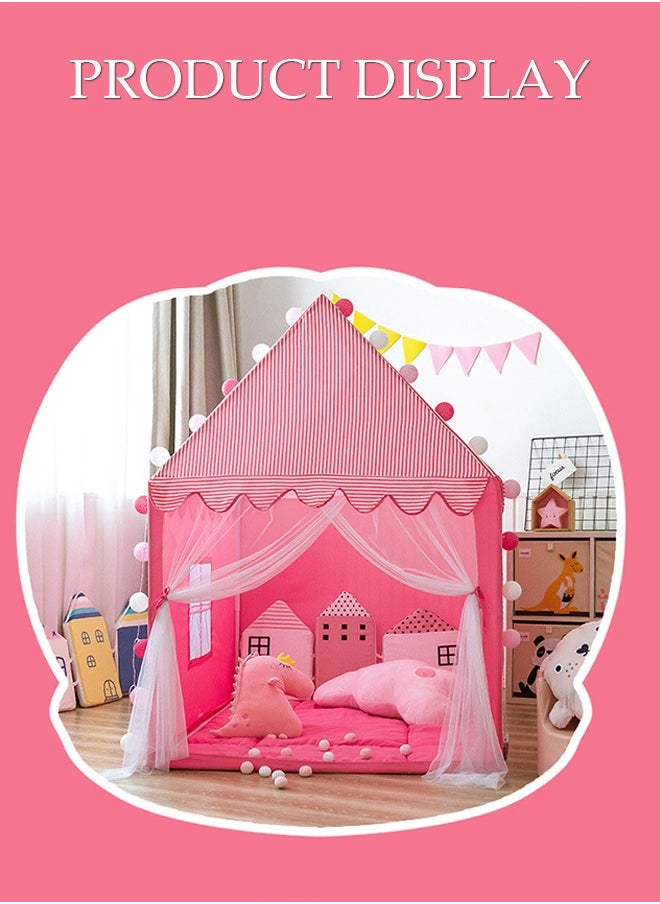 Children's Play Tent Activity Center, Indoor Playhouse, Girl Doll House, Gift, Home Bed, Mosquito Net Big House, Toy House, Suitable For Bedroom, Living Room, Backyard, Park, 125cm*95cm*135cm